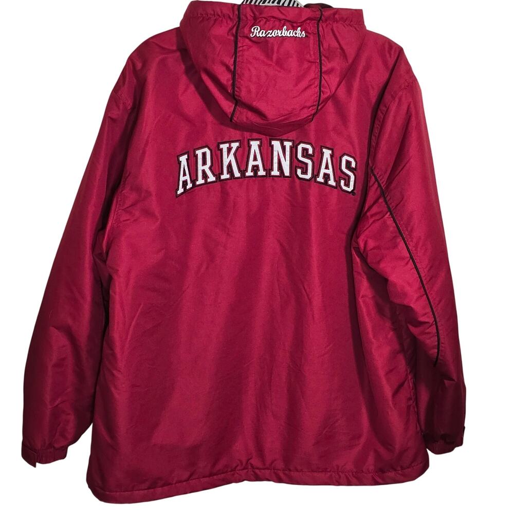 Vintage Arkansas Razorback Full Zip Puffer Jacket NCAA Crable Flannel Lined Med - Picture 5 of 9